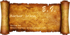 Barber Irina névjegykártya